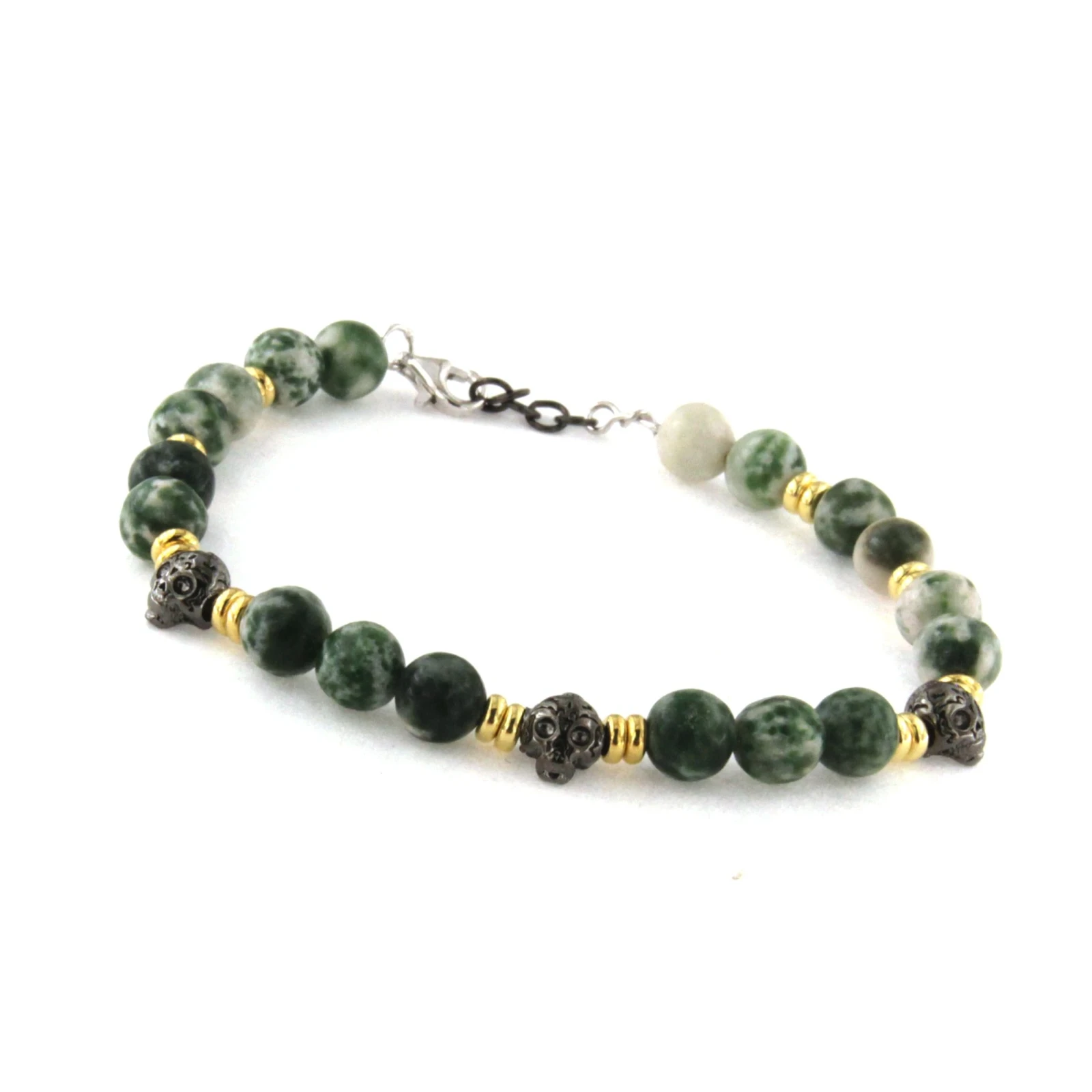 Bracciale con pietre naturali e argento