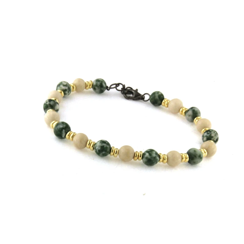 Bracciale con pietre naturali e argento