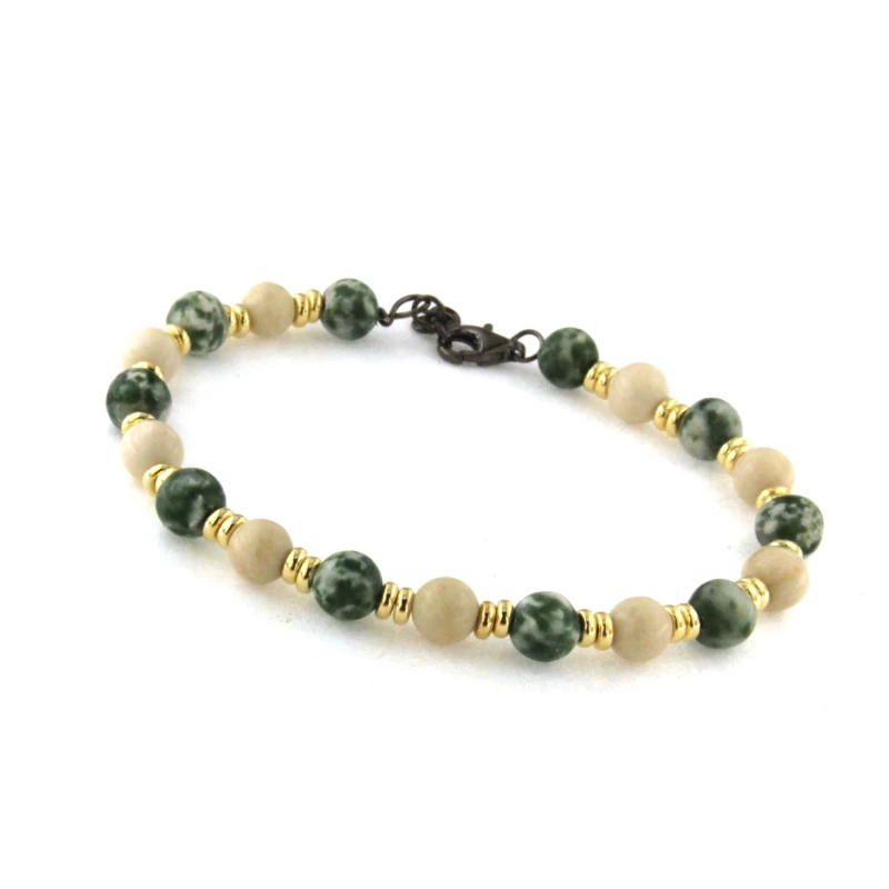 Bracciale con pietre naturali e argento