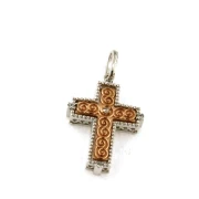 Collana in argento rosa con Croce Vintage