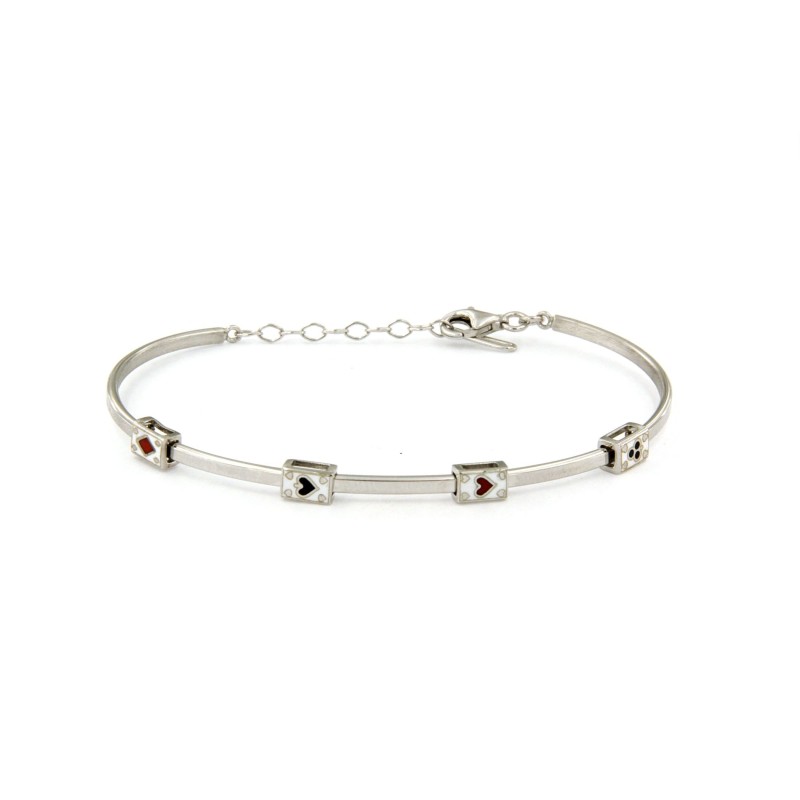 Bracciale in Argento modello rigido con Carte da Gioco