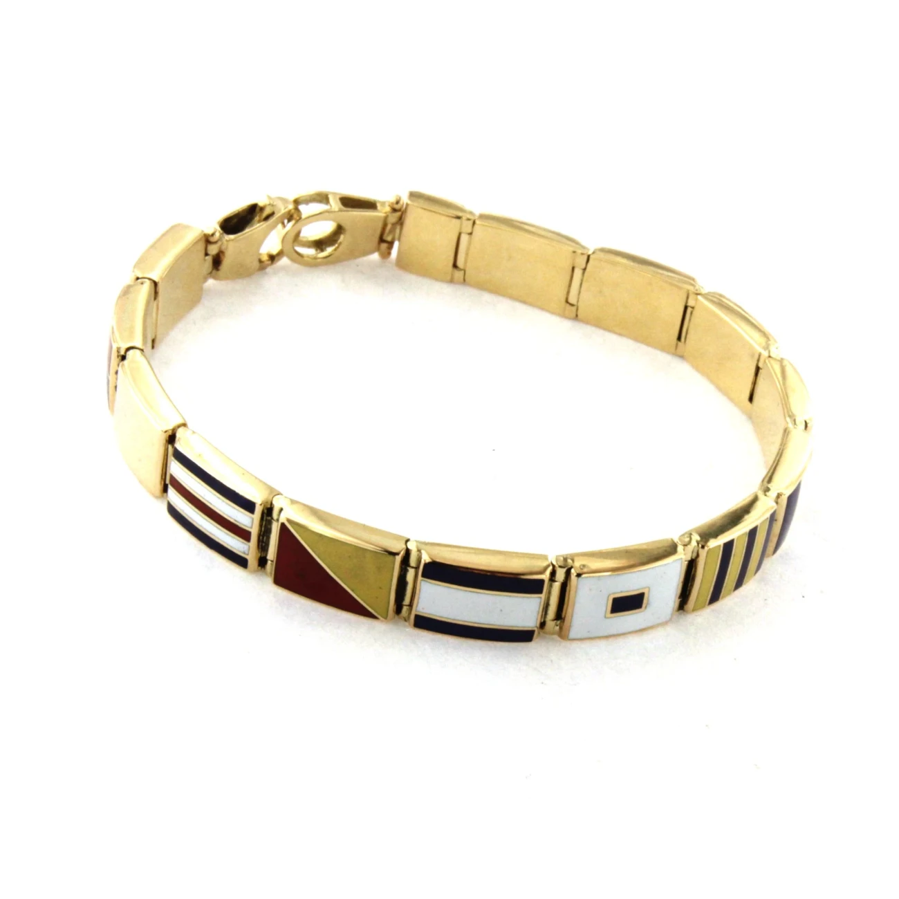 Bracciale in Oro 18kt con Bandiere Nautiche extra large