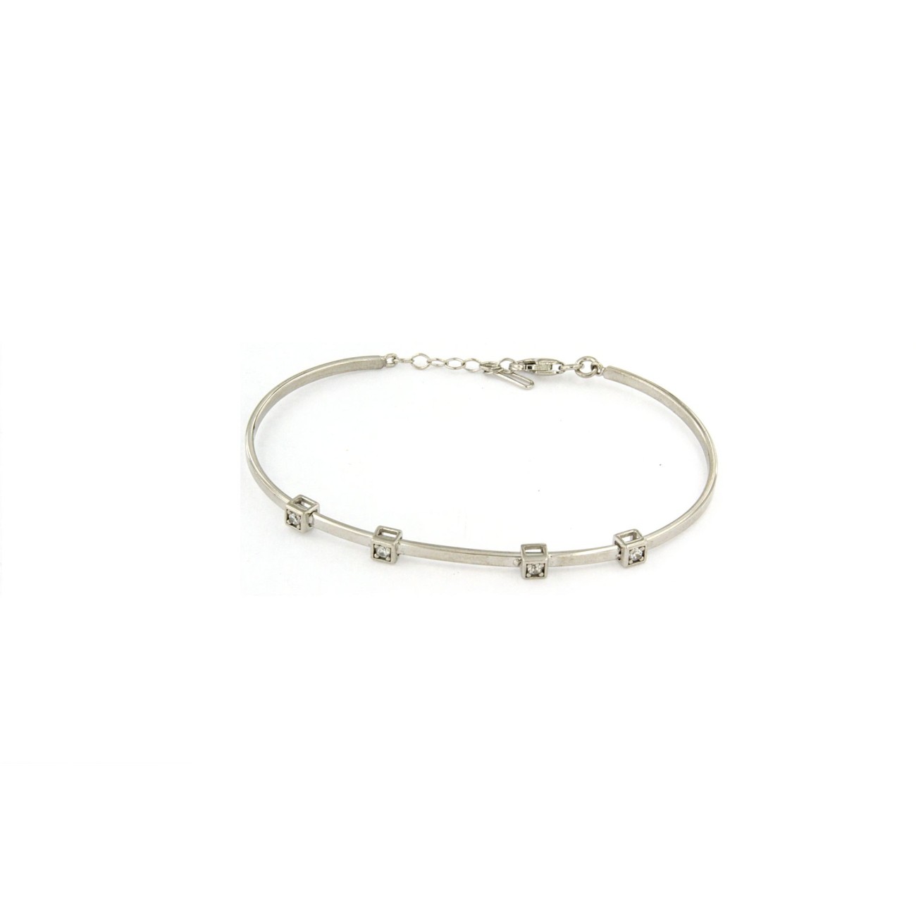 Bracciale in Argento modello Rigido con Pietre