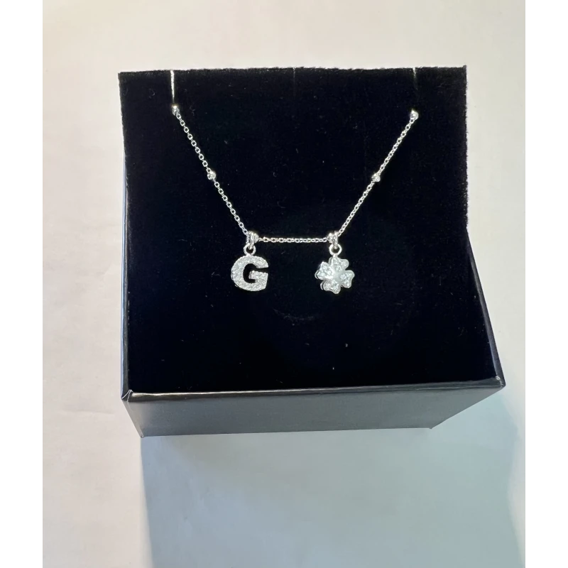 Collana in Argento Personalizzabile con Lettere e Numeri con Zirconi