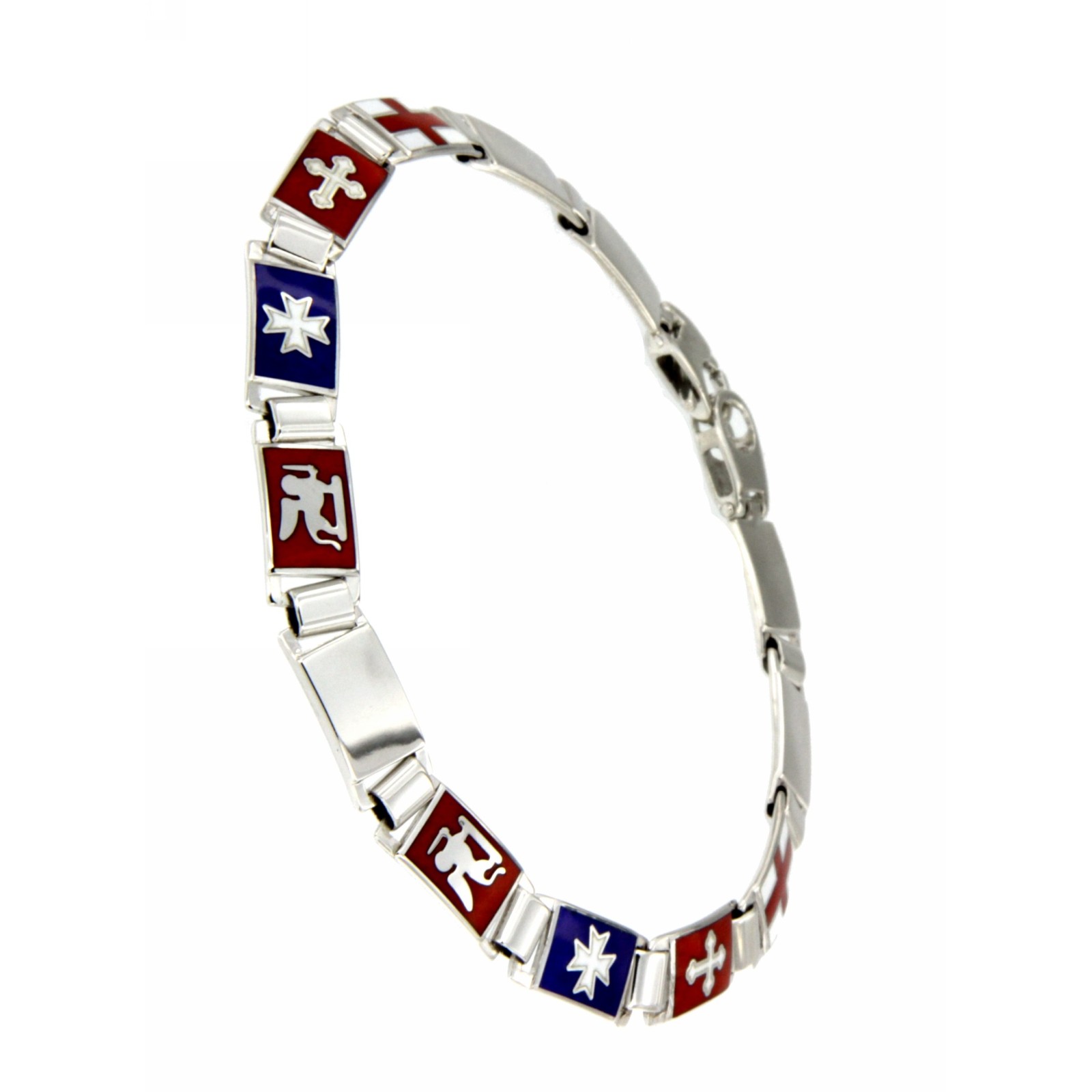 Bracciale Uomo in argento con repubbliche marinare misura media