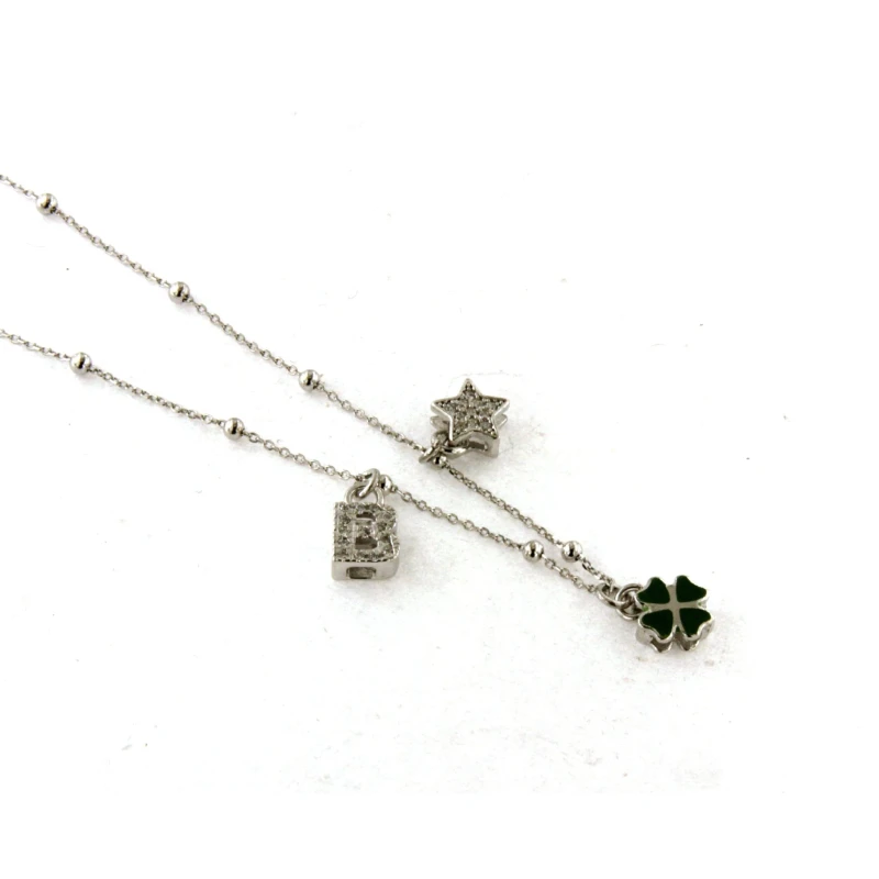 Collana in Argento Personalizzabile con Lettere e Numeri con Zirconi