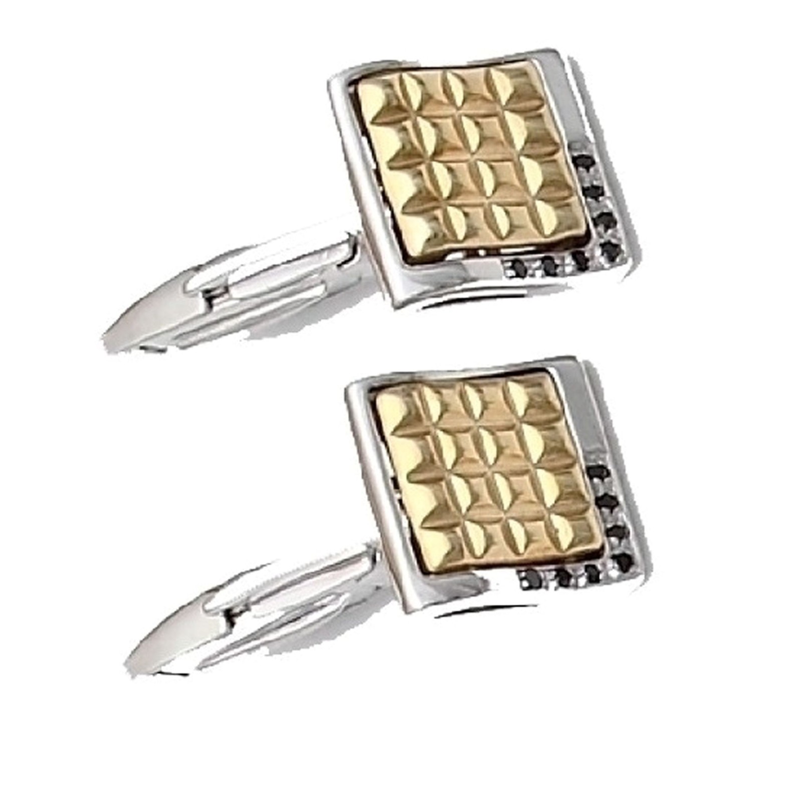 Gemelli  per Camicia in argento bicolore giallo e bianco