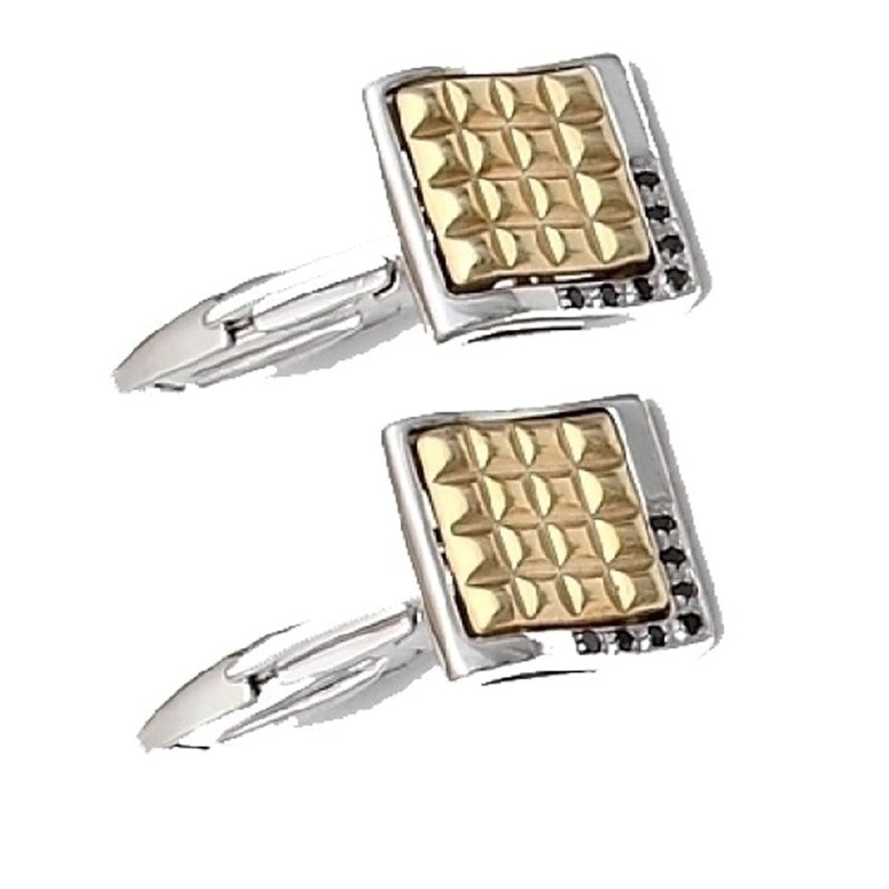 Gemelli  per Camicia in argento bicolore giallo e bianco