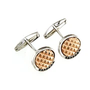 Gemelli in Argento  per Camicia bicolore bianco e rosè con pietre nere