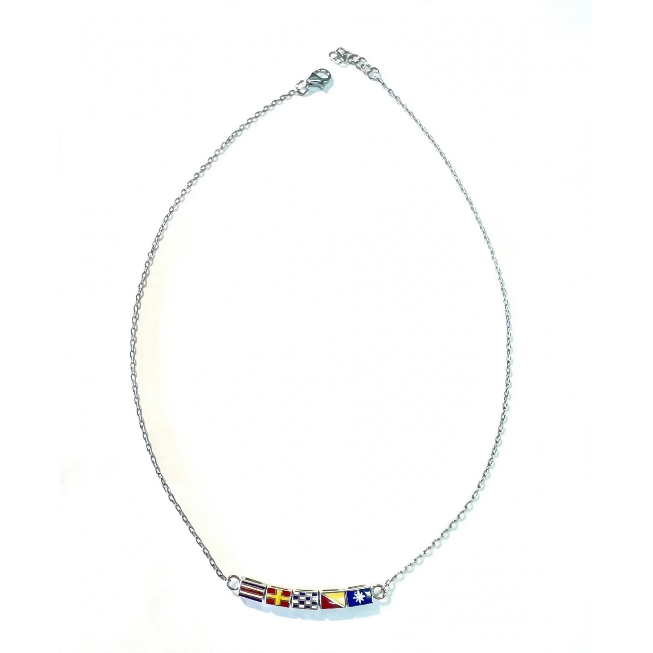 Catena in Argento con Bandiere nautiche