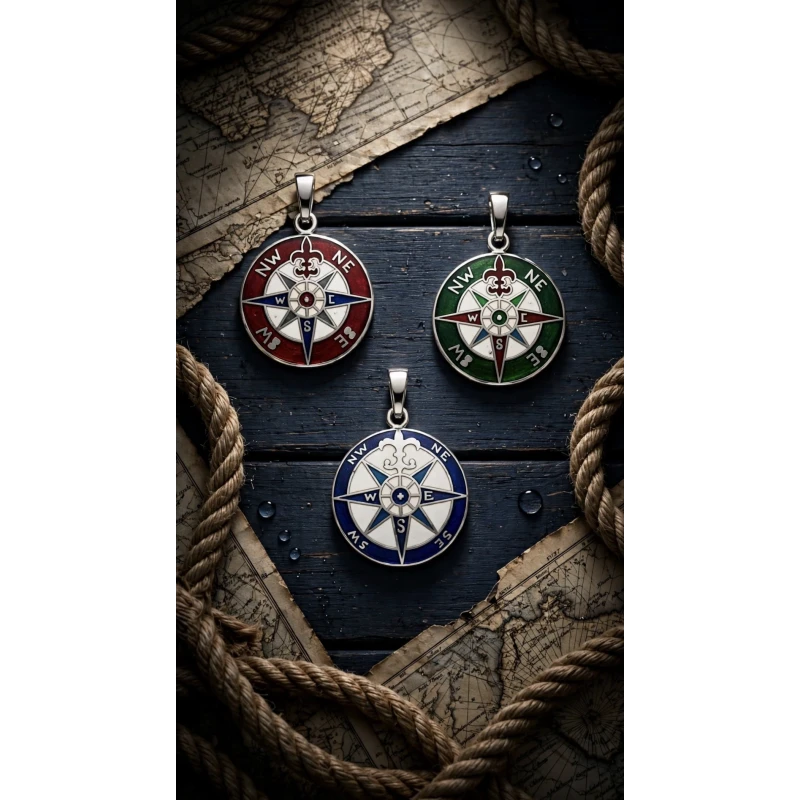 Pendente Rosa dei venti in Argento misura Big