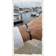 Bracciale in Argento con Bussola Smalto e Sagola marinara
