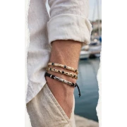 Bracciale  da Uomo in Argento  bianco con ceramica pietre e smalto