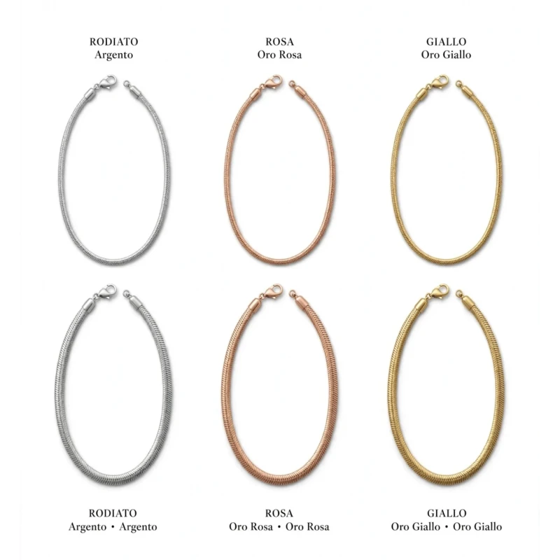 Catena snake in Argento misura slim