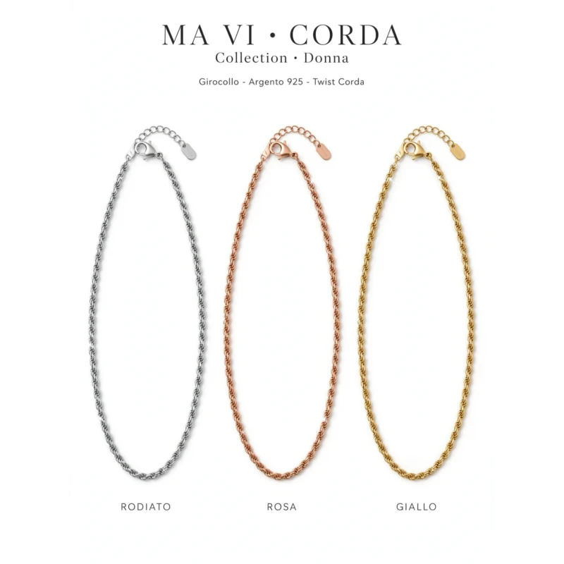 Catena corda in Argento misura slim