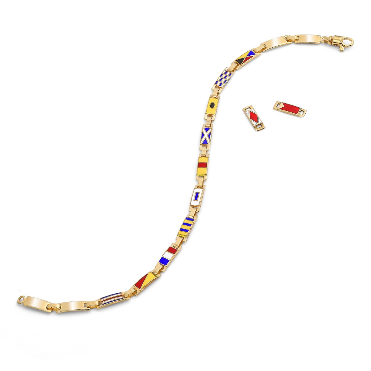 Bracciale in Oro 18kt Personalizzabile con Bandiere nautiche