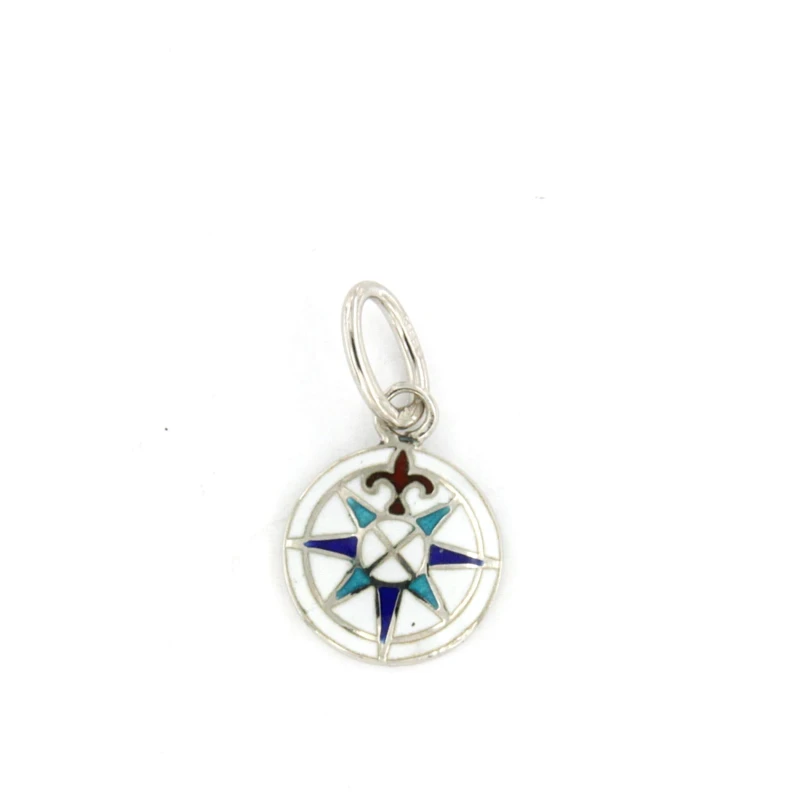 Pendente rosa dei venti in argento misra extra small