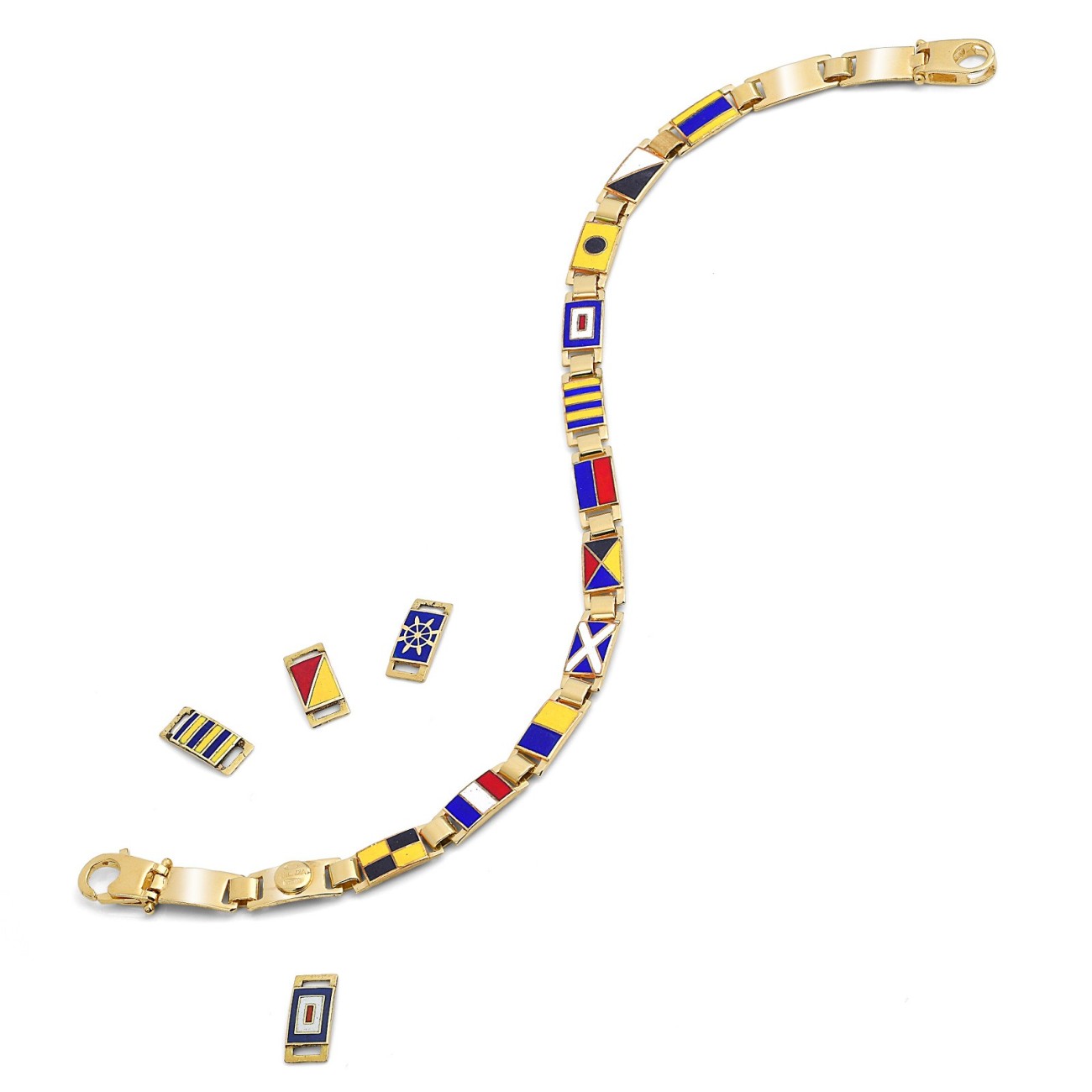 Bracciale in Oro 18kt SMALL componibile con Bandiere nautiche