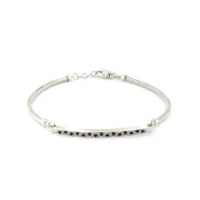 bracciale in argento bianco con catena morbida e pietre