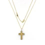 Collana in argento giallo con Croce vintage