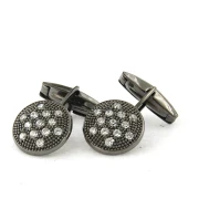 gemelli in argento nero con pietre