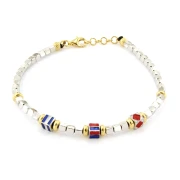 Bracciale in Argento con Cubi bicolore