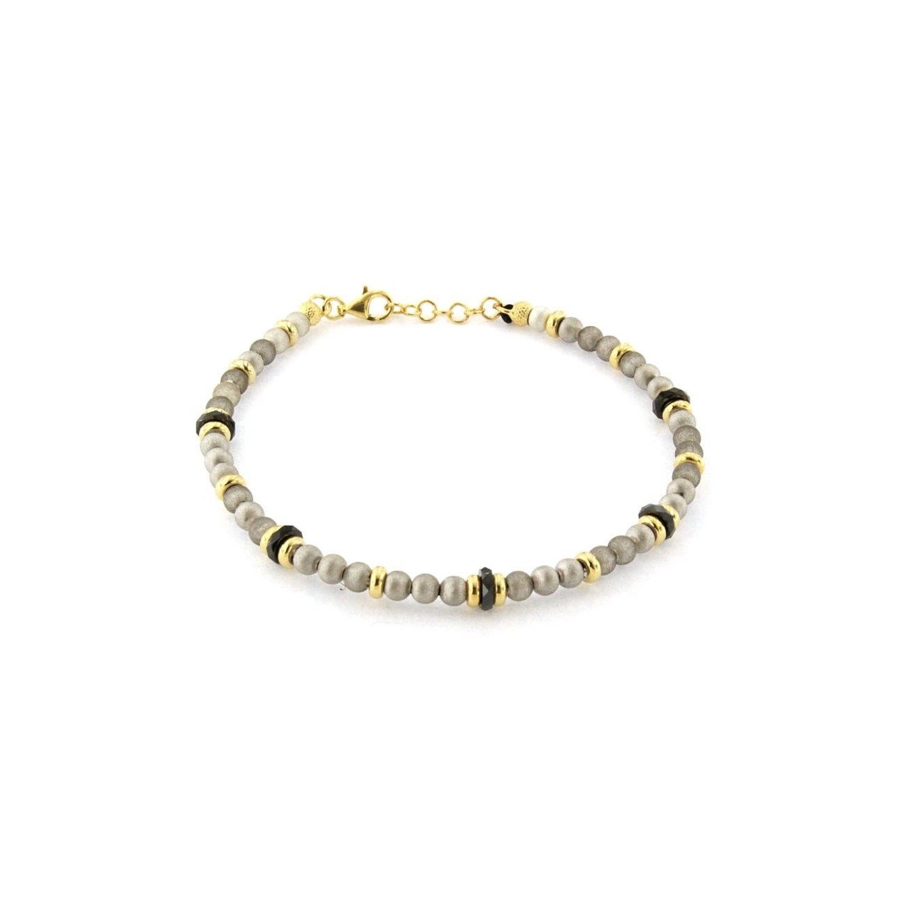 Bracciale in argento con palline e ceramica
