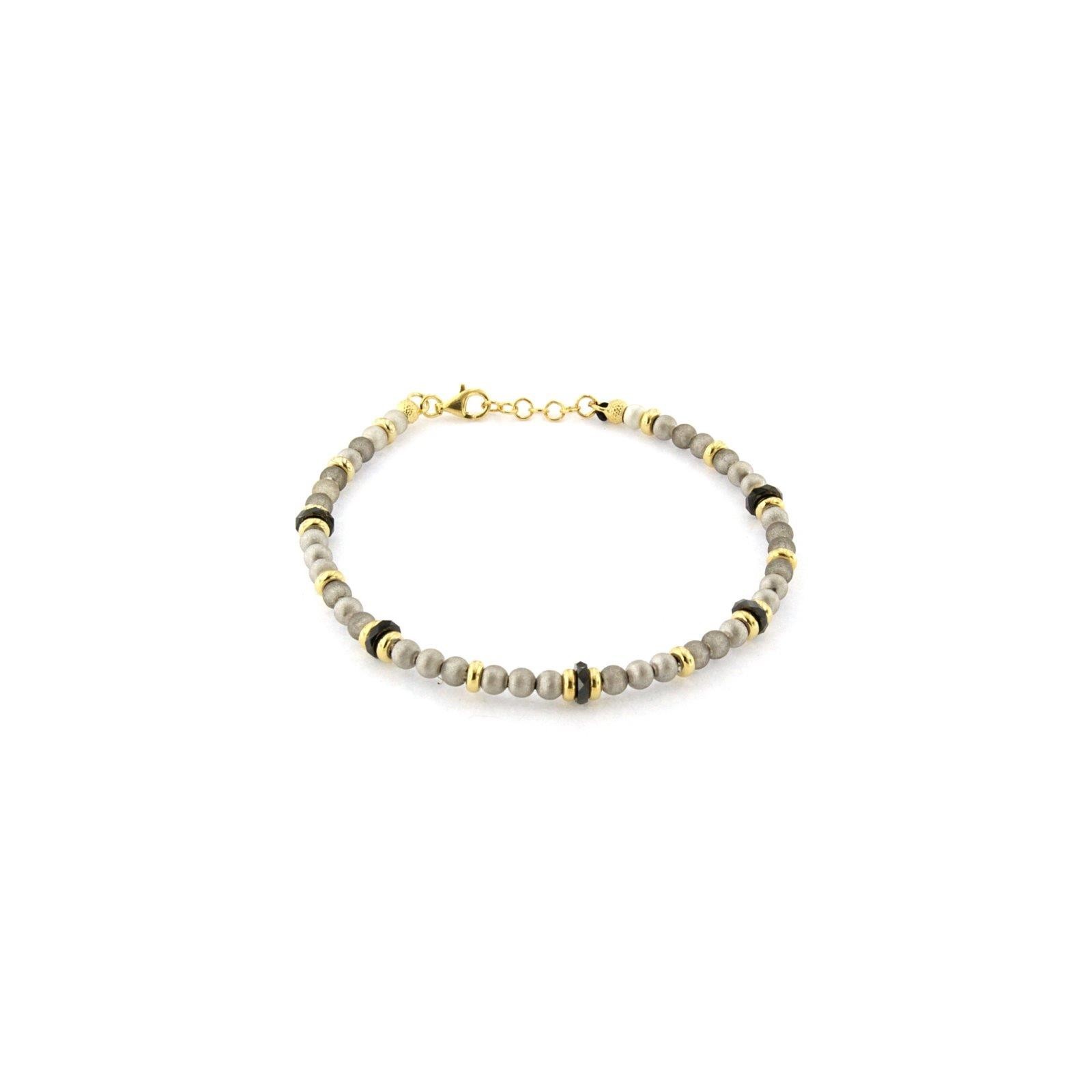 Bracciale in argento con palline e ceramica