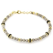 Bracciale in argento con palline e ceramica