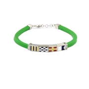 bracciale con caucciù verde e bandiere nautiche