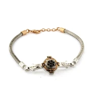 bracciale in argento con pietre nere