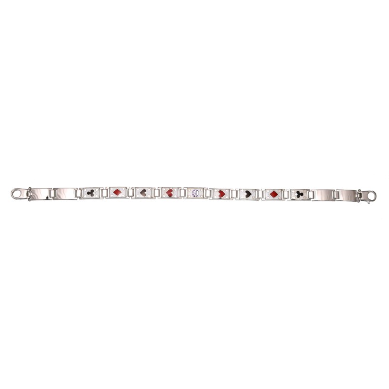 Bracciale Uomo in Argento con Carte da Gioco misura media