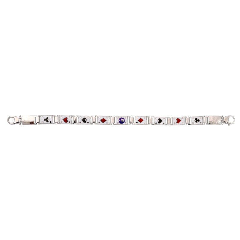 Bracciale Uomo in Argento con Carte da Gioco misura grande in Argento