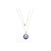 Collana in Argento con Rosa dei Venti smaltata a fuoco