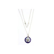 Collana in Argento con Rosa dei Venti smaltata a fuoco