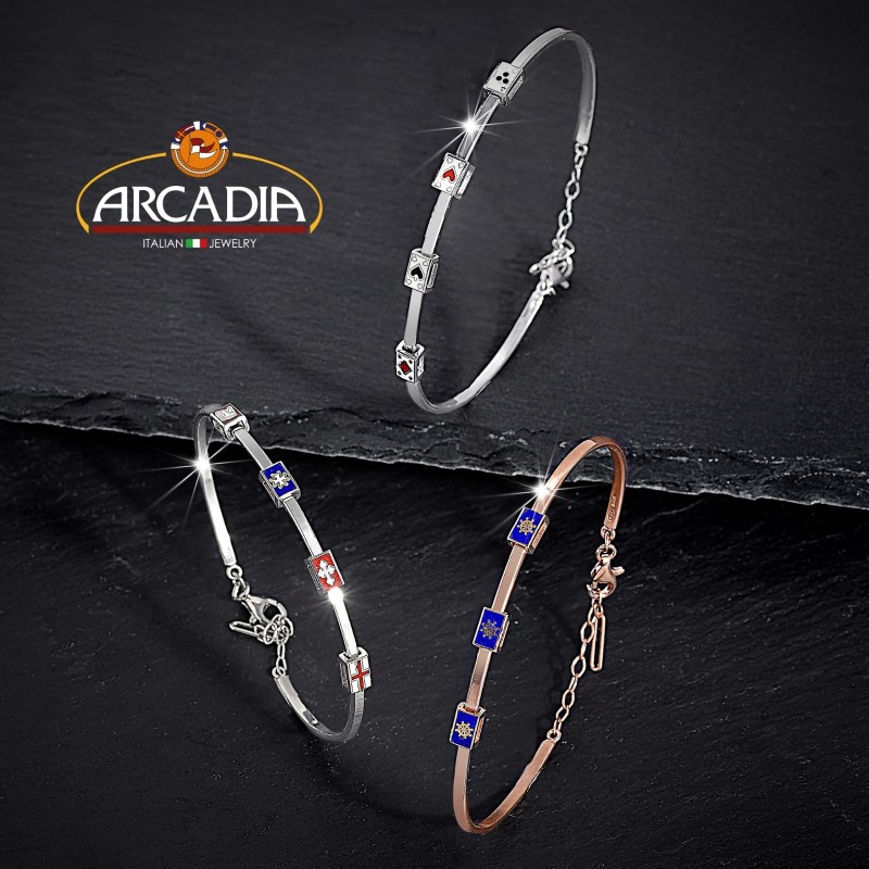 Bracciale in Argento modello rigido con Repubbliche  Marinare