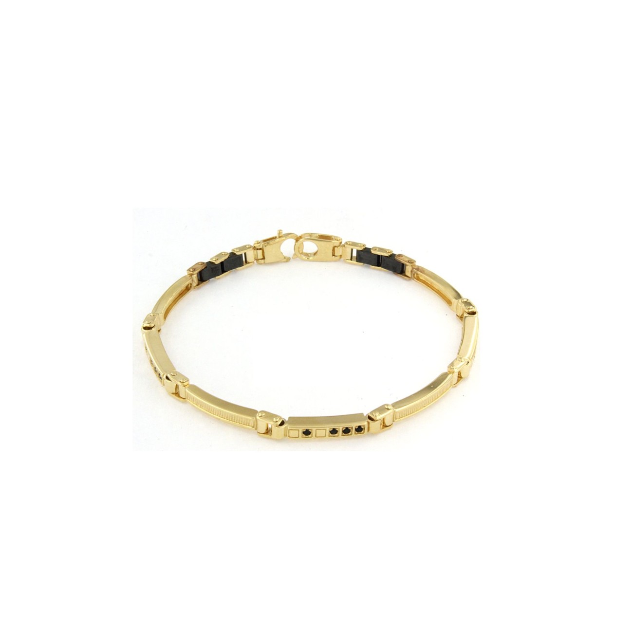 Bracciale in Argento Giallo con Pietre e Ceramica
