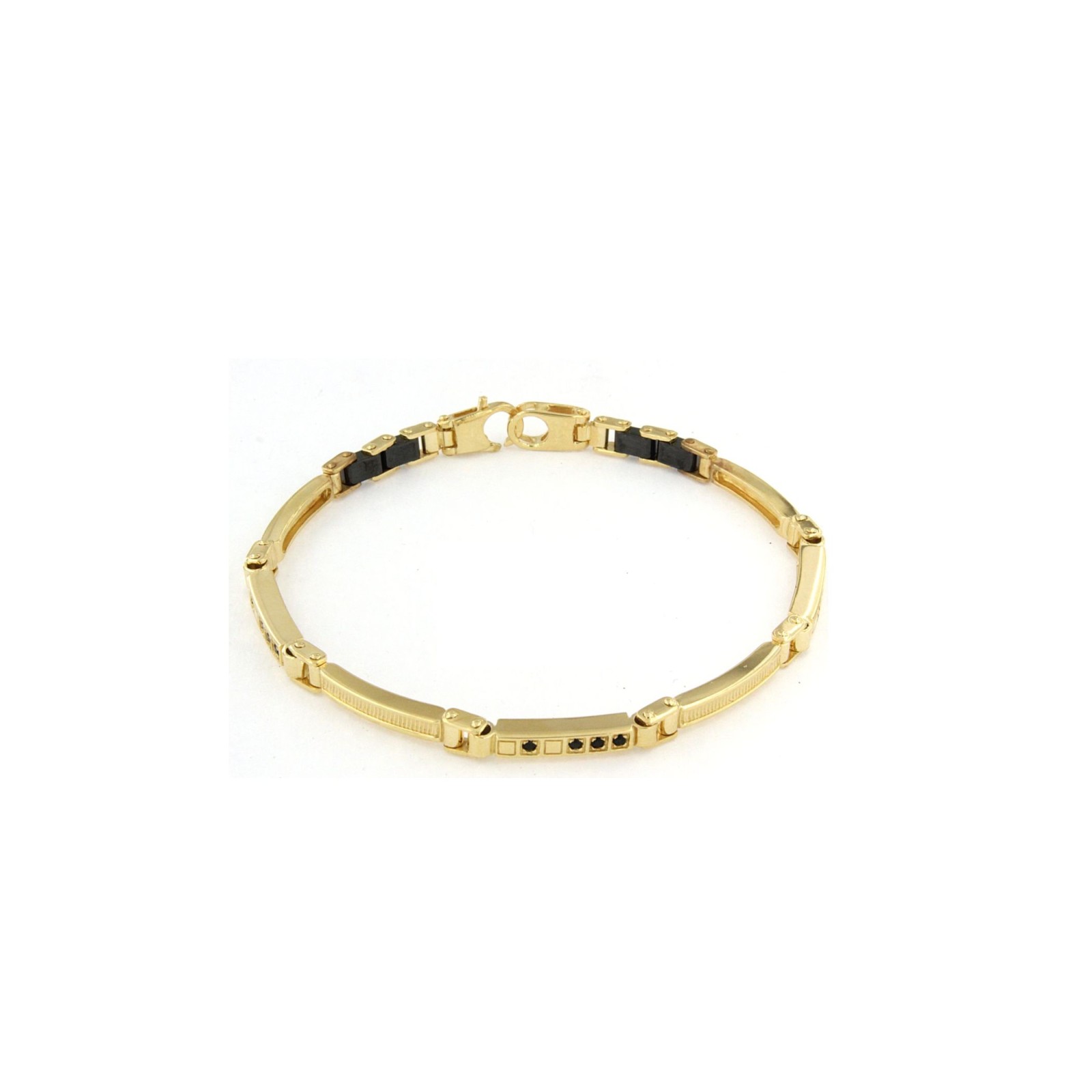 Bracciale in Argento Giallo con Pietre e Ceramica