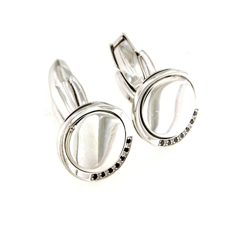 Gemelli per Camicia in Argento con pietre nere