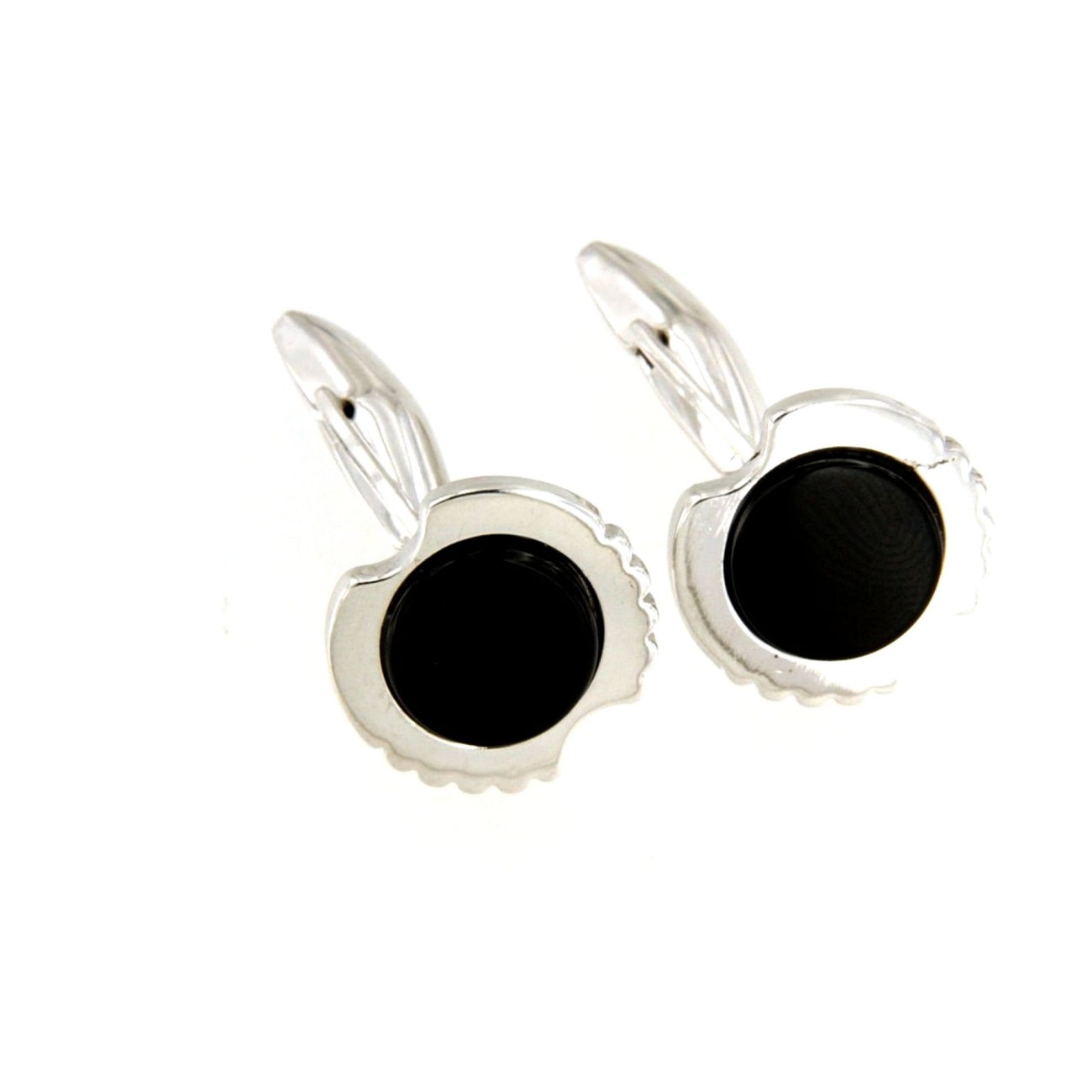 gemelli in argento con onice nera