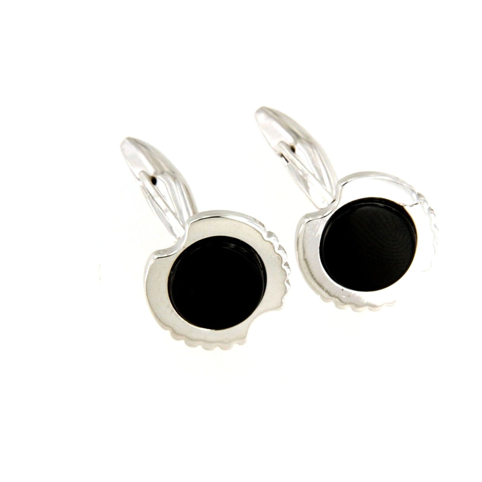 gemelli in argento con onice nera