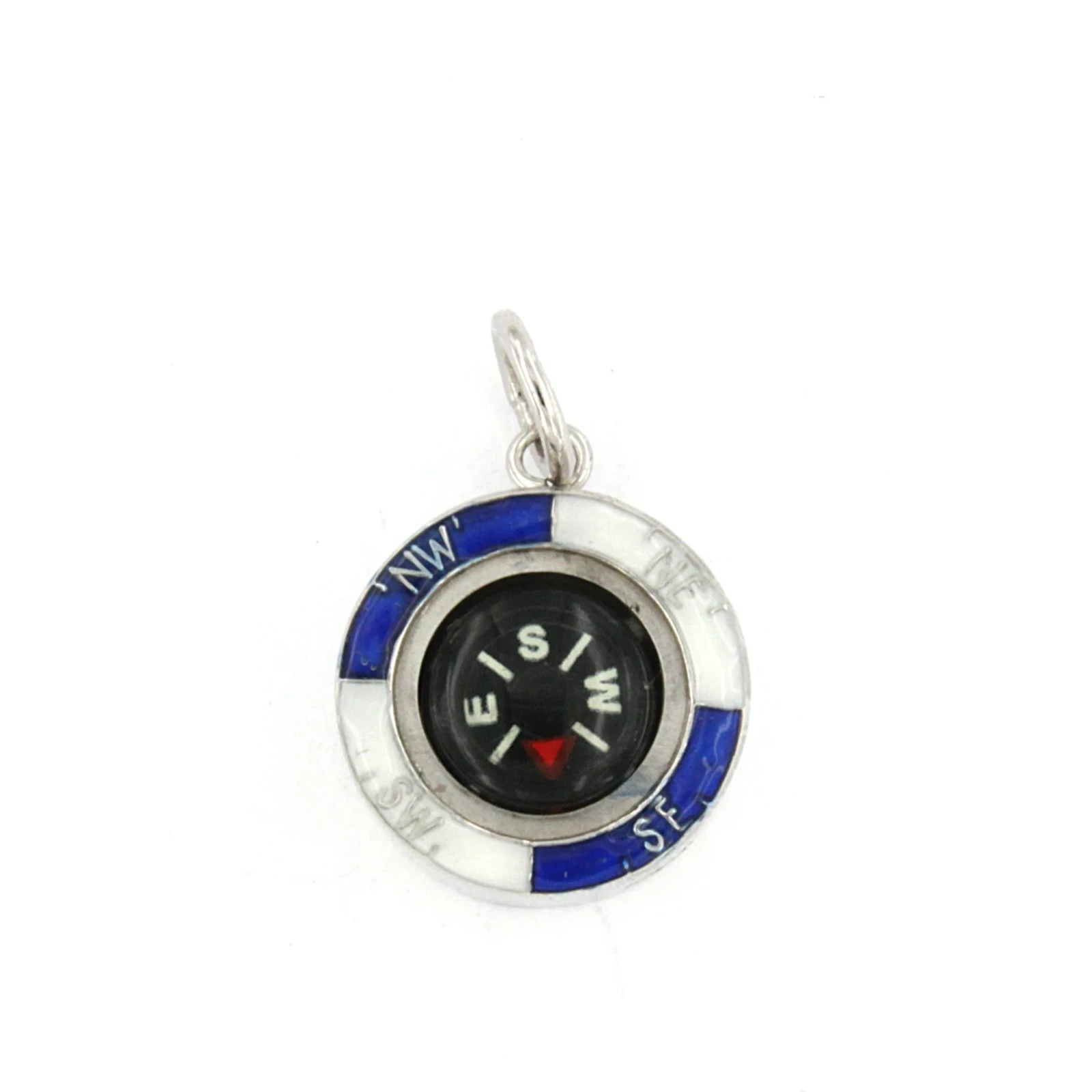 Pendente Bussola in Argento con Smalto misura media
