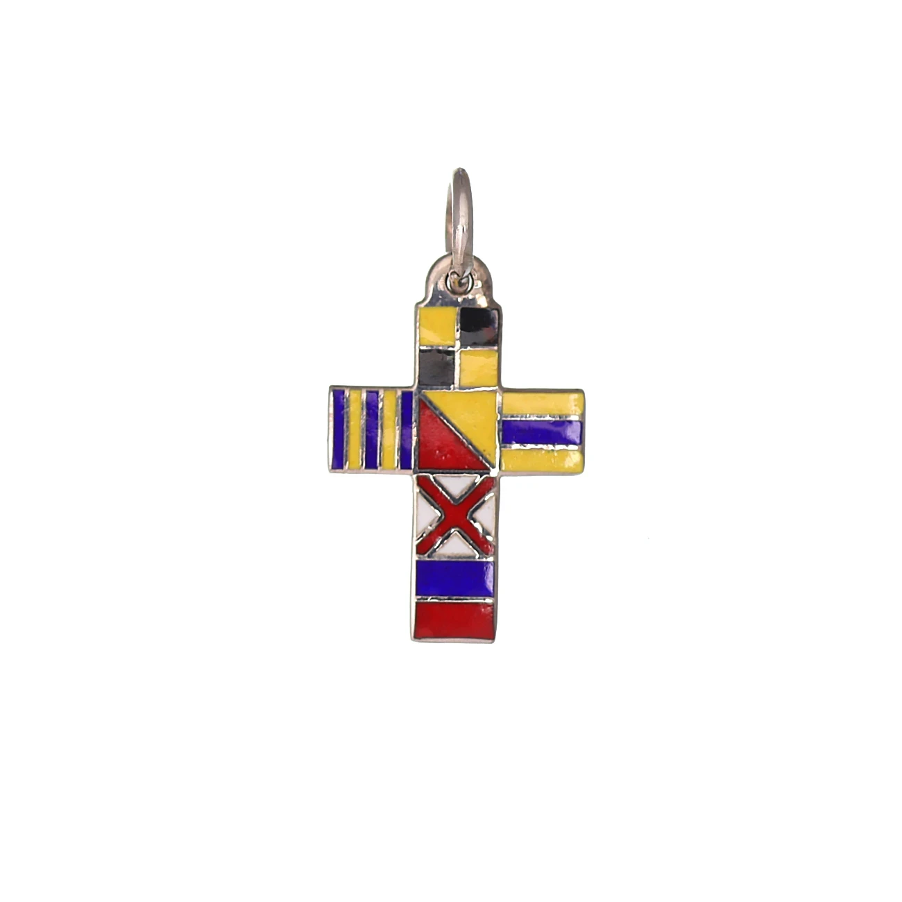 Pendente Croce con Smalti con bandiere nautiche misura piccola