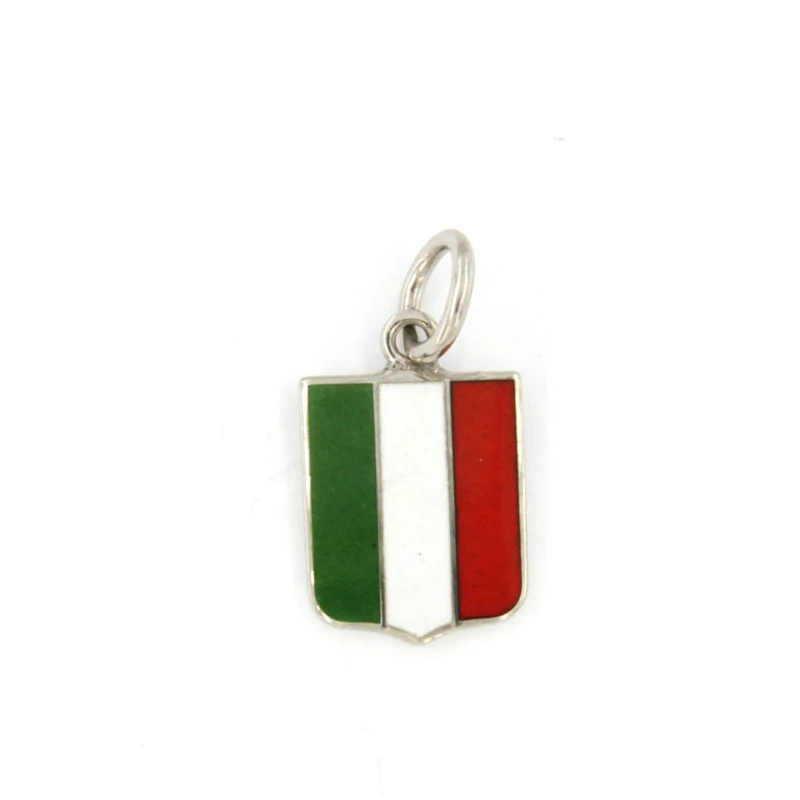 Ciondolo Scudetto in argento Bandiera Italia