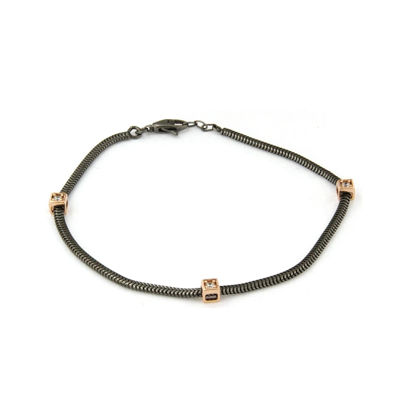 Bracciale in Argento con Pietre rosè