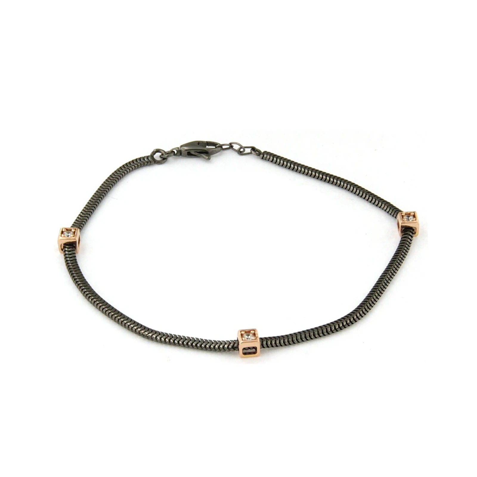 Bracciale in Argento con Pietre rosè