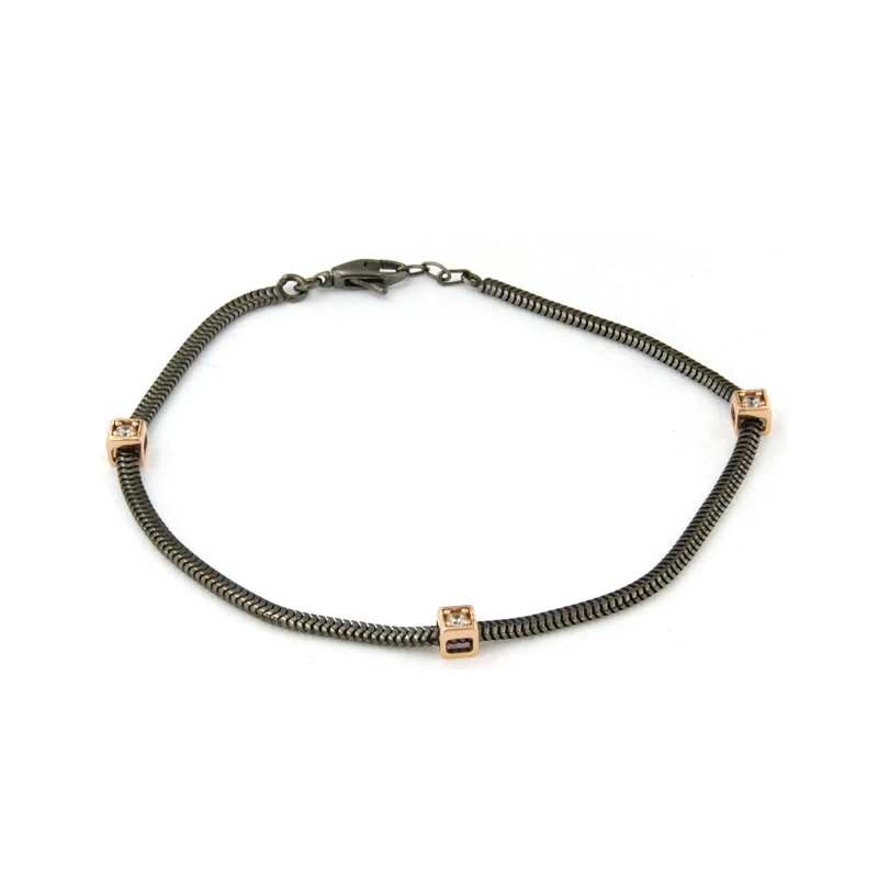 Bracciale in Argento con Pietre rosè