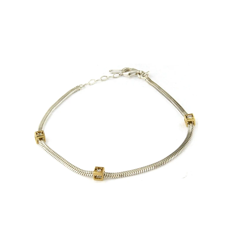 Bracciale in Argento morbido con pietre