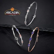 Bracciale in Argento modello rigido con Carte da Gioco