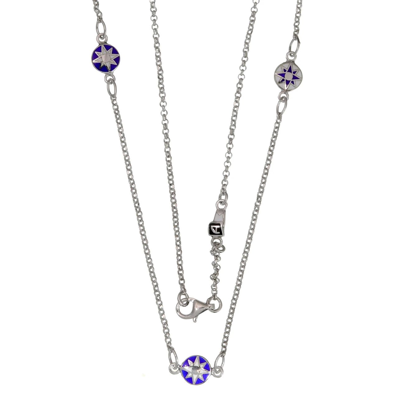 Catena in Argento con Rose dei Venti smaltate